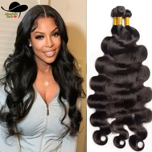 Peruvian Body Wave Human Hair Bundles Virgin Hair 100% Human Hair Extensions 10-30 Inch Natural Black 1/2/3/4pcs Hair Bundles