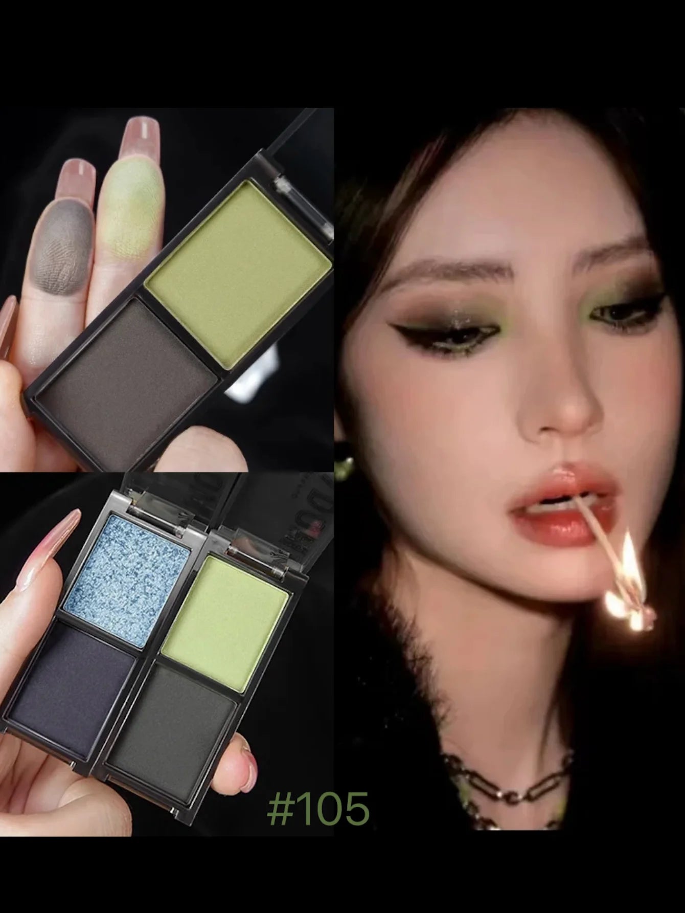 Biya 2 Color Eyeshadow Protable Red Black Plate Matte Eye Shadow Dark Smoky Cosmetics Makeup Party Halloween Diy Makeup