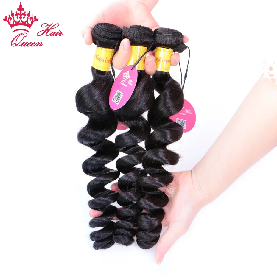 Peruvian Loose Wave and Deep Curly Wave Hair Weaving 100% Human Raw Hair Double Machine Weft Virgin Hair Bundles Queen Hair
