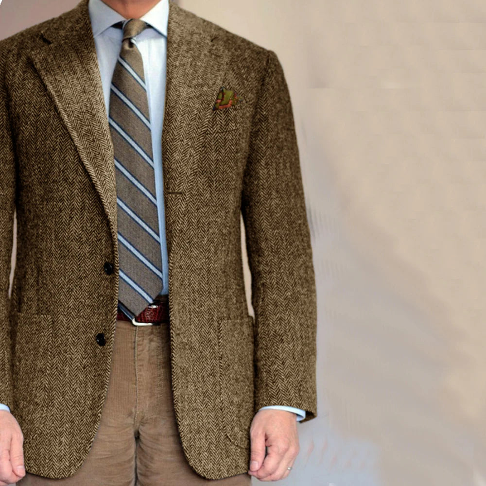 Blazers Men's Single Jacket Men Suits High Quality Fashionable Social Men's Items Male Suit Standard Collar Single-Breasted