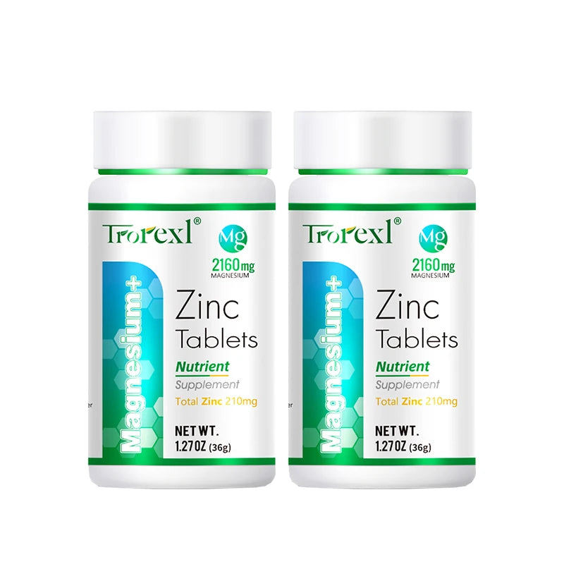 Best Magnesium Zinc Supplement 60 Tablets, Increase vitality, Immune Health