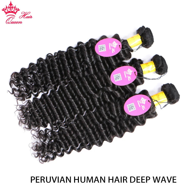 Peruvian Loose Wave and Deep Curly Wave Hair Weaving 100% Human Raw Hair Double Machine Weft Virgin Hair Bundles Queen Hair