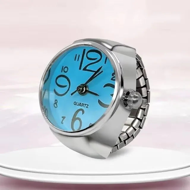 Ring Watch New Hot Selling Creative Alloy Shell Finger Circular Dial Couple Men And Women