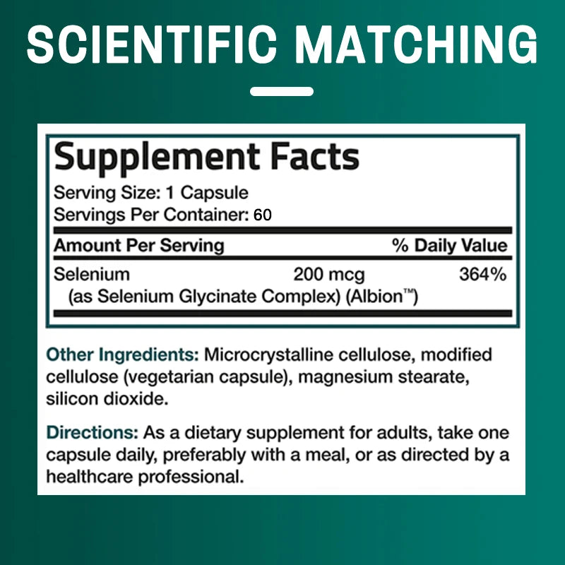 Balincer 200mcg Mineral Antioxidant Supplement with Selenium - Supports Immune, Overall Health - Non-GMO, Easy to Absorb
