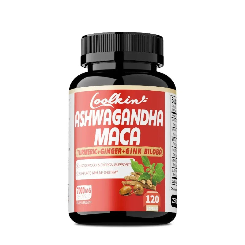 Ashwagandha and Maca Capsules - Improves Muscle, Endurance, Strength and Male Performance, Relieves StressCapsule