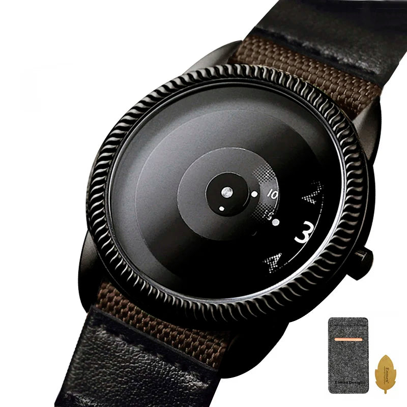 Creative design of fashionable watches for young people, quartz watches without hands, comfortable and beautiful canvas straps