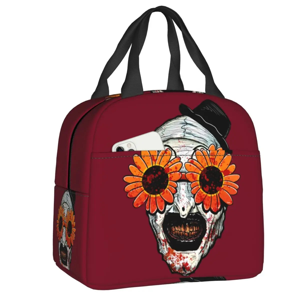 Custom Art Crispies Terrifiers Halloween Horror Movie Lunch Bag Men Women Cooler Thermal Insulated Lunch Boxes for Adult Office