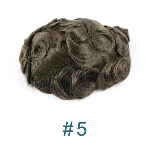 100% Human Hair 80Density Natural Hairline 0.02mm Full Skin Base Men Toupee #1B80 #60R Capillary Prosthesis System Man Hairpiece