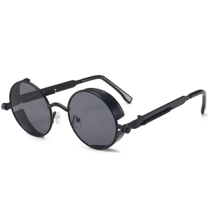 Classic Steampunk Sunglasses for Men and Women Retro Round Metal Frame Sunglasses