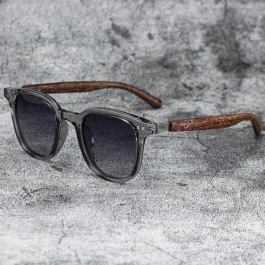 Sunglasses for Men Women Trendy Retro Wood Grain Polarized UV Protection Eyewear Cycling Outdoor Street Photography Sunglasses