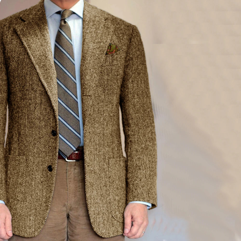 Blazers Men's Single Jacket Men Suits High Quality Fashionable Social Men's Items Male Suit Standard Collar Single-Breasted