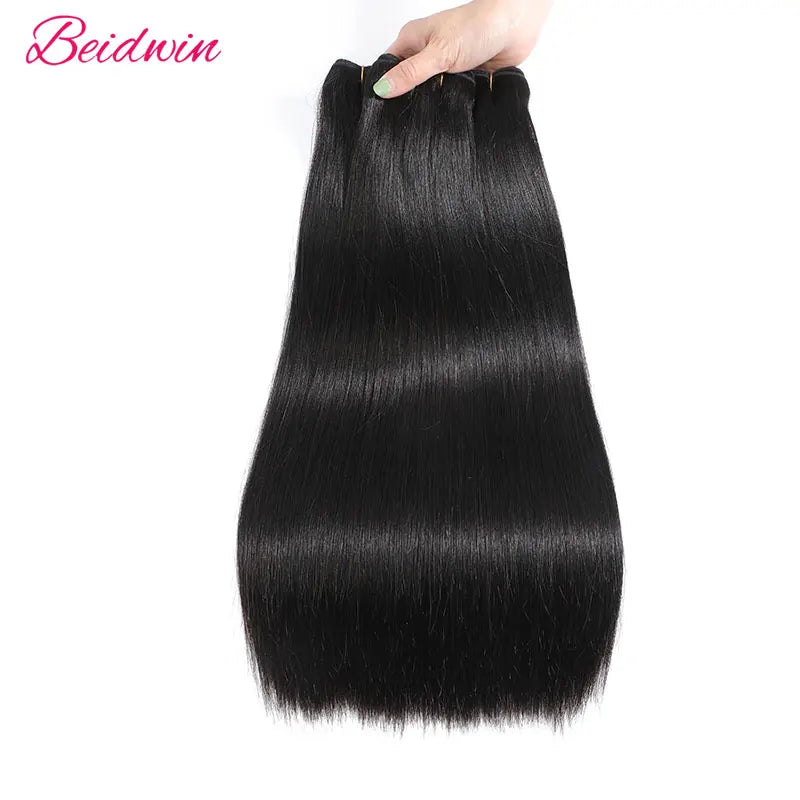 28 Inch Bone Straight Human Hair Bundles Peruvian Hair Weave Bundles Double Hair Weft Remy Human Hair Extension 1 3 4 Bundles