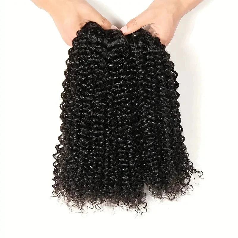 Peruvian Kinky Curly Human Hair Bundles Wholesale 1/3/4 Pieces Natural Hair Extensions Topper Woman 100% Remy Human Hair Bundles