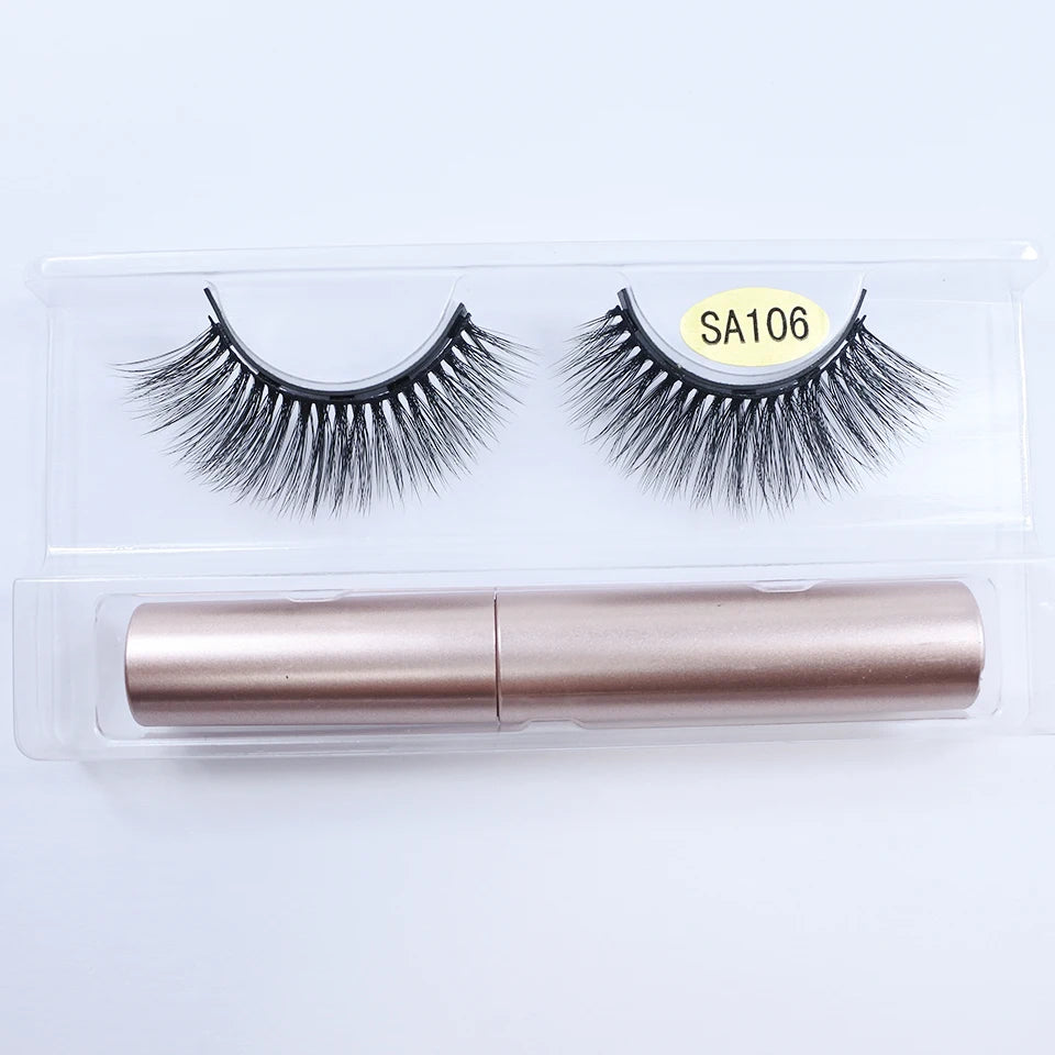 REDSIREN Natural Magnetic Lashes Makeup 1/5Pairs Reusable Magnetic False Eyelashes and Eyeliner Kit