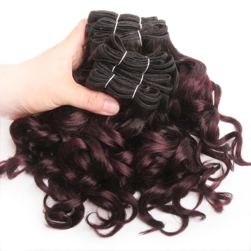 Curly Human Hair Bundles 100% Human Hair Bundles Brazilian Hair Weave Bundles 6 Pcs/Lot Color 1B/2/4/30/33/99J Curly Hair