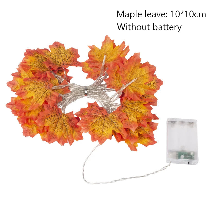 3M/2M Fall Decor Lighted Autumn Garland, Maple Leaves LED Fairy Lights Halloween String Lights Thanksgiving Decor for Home