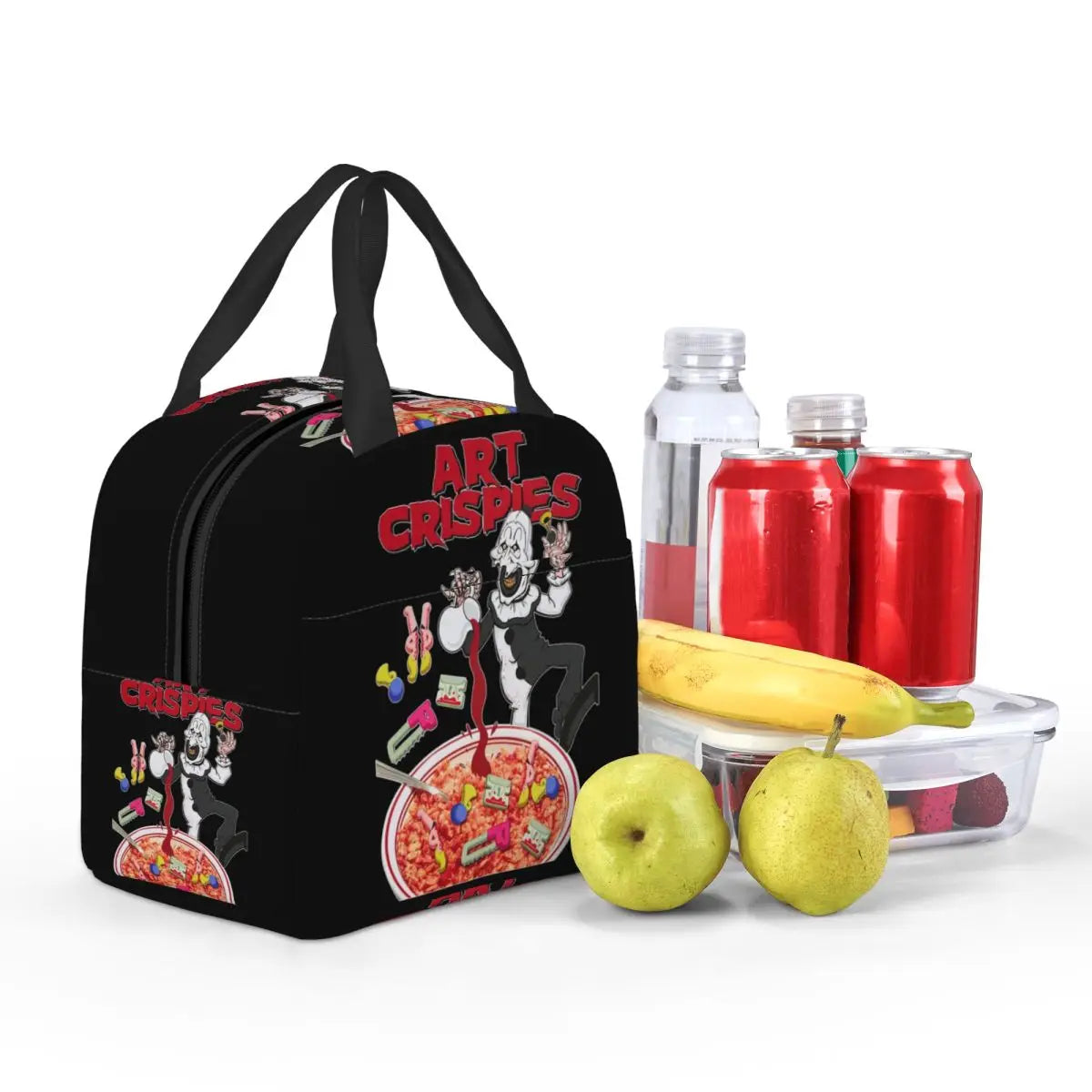 Custom Art Crispies Terrifiers Halloween Horror Movie Lunch Bag Men Women Cooler Thermal Insulated Lunch Boxes for Adult Office