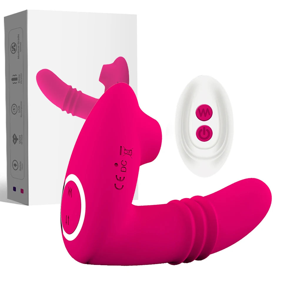 Sucking Vibrators For Women Wireless Remote Control Telescopic Vibrating Dildo Vagina Clitoris Stimulator Sex Toys For Women