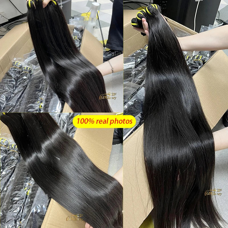 16A Vietnamese Raw Hair Bundles Bone Straight Bundles 100% Unprocessed Virgin Human Hair Extensions Double Weft 10-36Inch #1B