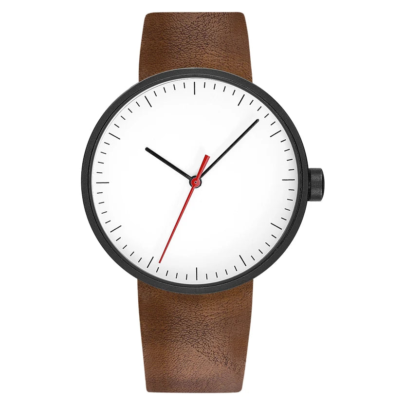 Watches For Men Minimalist Casual Waterproof Quartz Wristwatches High Quality PU Strap Original Clock 2025 Reloj Hombre