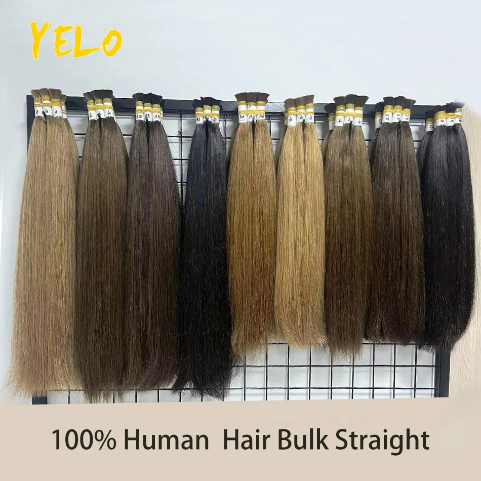 No Weft Vietnamese Hair Human Hair Bulk 613 100% Virgin Remy Straight Hair Bulk 99j Real Natural Hair Extension Grey Blond Hair