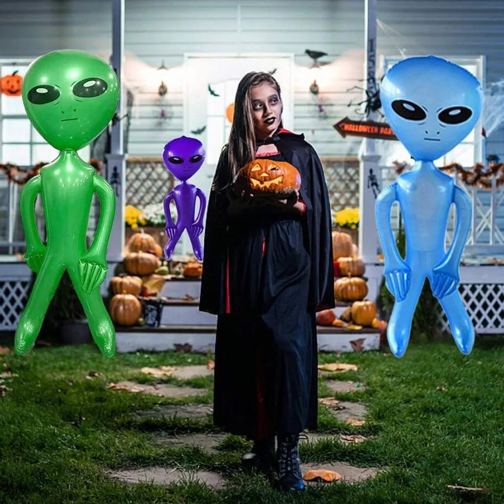1pc Inflatable Alien Toy PVC Alien Model Theme Party Decorative Props Indoor Outdoor Festival Decoration