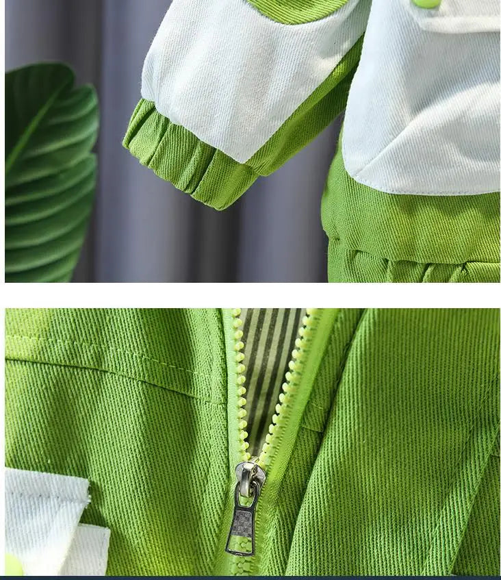 Boys Clothing Suit Spring and Autumn Children's Sportswear Two-piece Set fashion New zipper Jacket+Pants Suit For Boy 2-10Y