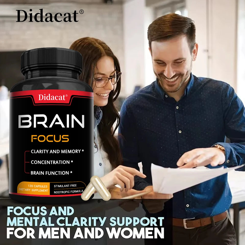 Bacopa Extract - with Lion's Mane, Helps Clear Thinking, Enhances Brain Function, Improves Memory, Supports Skin Health