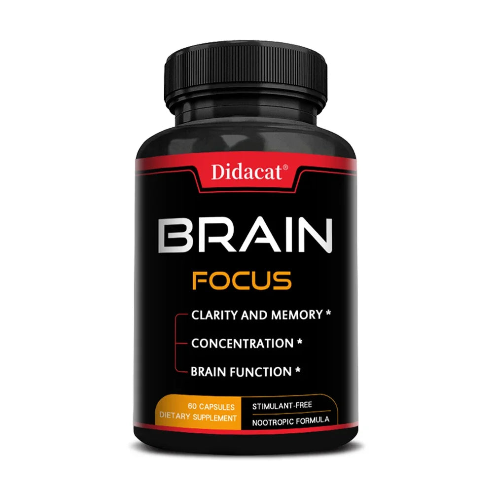 Bacopa Extract - with Lion's Mane, Helps Clear Thinking, Enhances Brain Function, Improves Memory, Supports Skin Health
