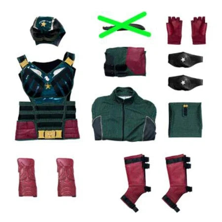 The Boys Soldier Boy Suit Costume American Hero Carnival Halloween Cosplay Green Superhero Ben Battle Outfit Adult  Men Suit