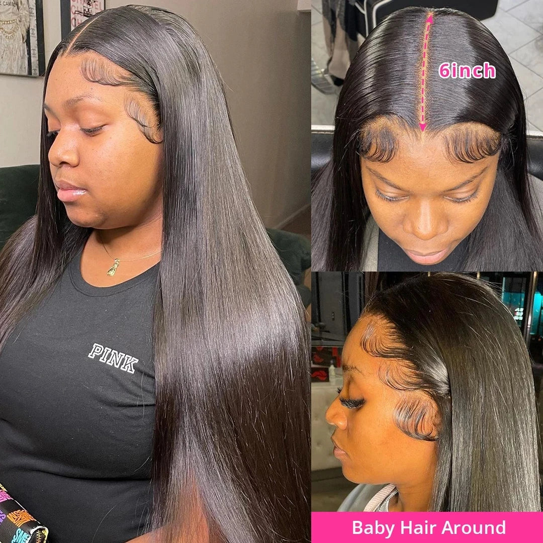 28 30 40 Inch Bone Straight Human Hair Wig 250 Density 13x6 Hd Lace Frontal Wig For Black Women Long Cheap Brazilian Virgin Hair