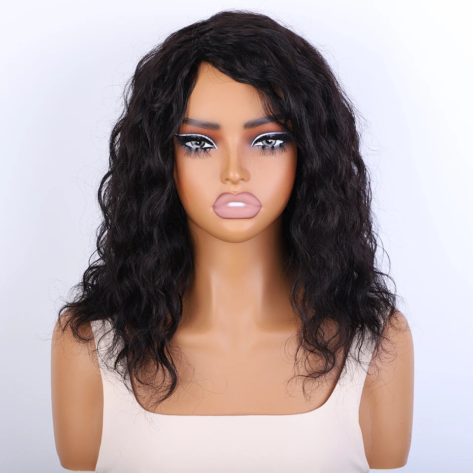 Short Body Wave Wigs 180 Density Ready To Wear Brown Water Wave Bob Brazilian Human Hair Wigs For Women Full Machine Made Wigs