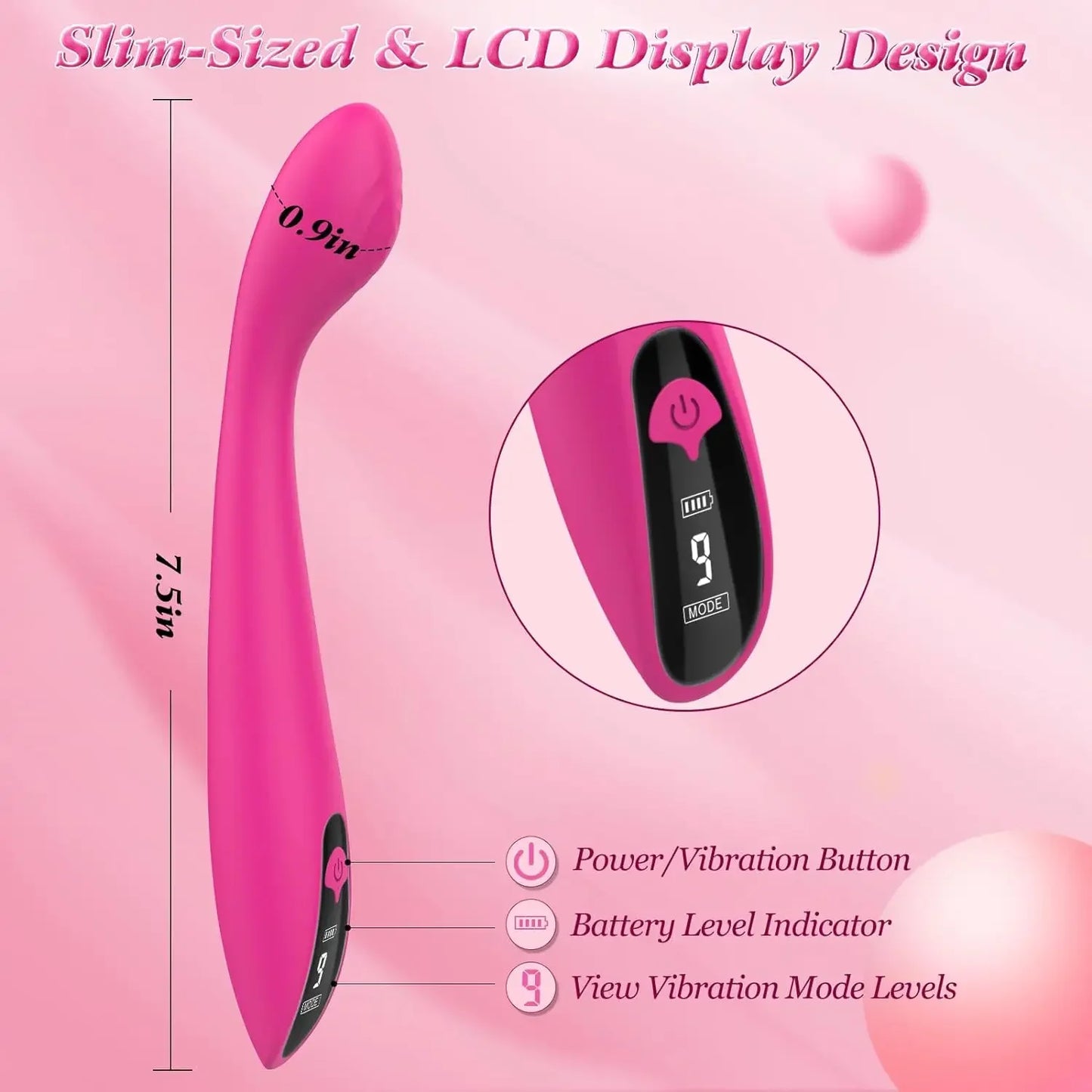 9 Vibrating LCD Display Vibrator for Women Vagina G Spot Clitoris Tits Anal Stimulator Massager Bullet Adult Sex Toys for Couple
