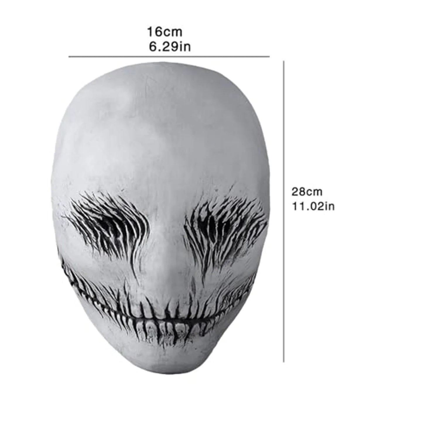 Terror White Slender Smile Mask Cosplay Horror Ghost Demon Killer Latex Helmet Halloween Carnival Party Costume Props