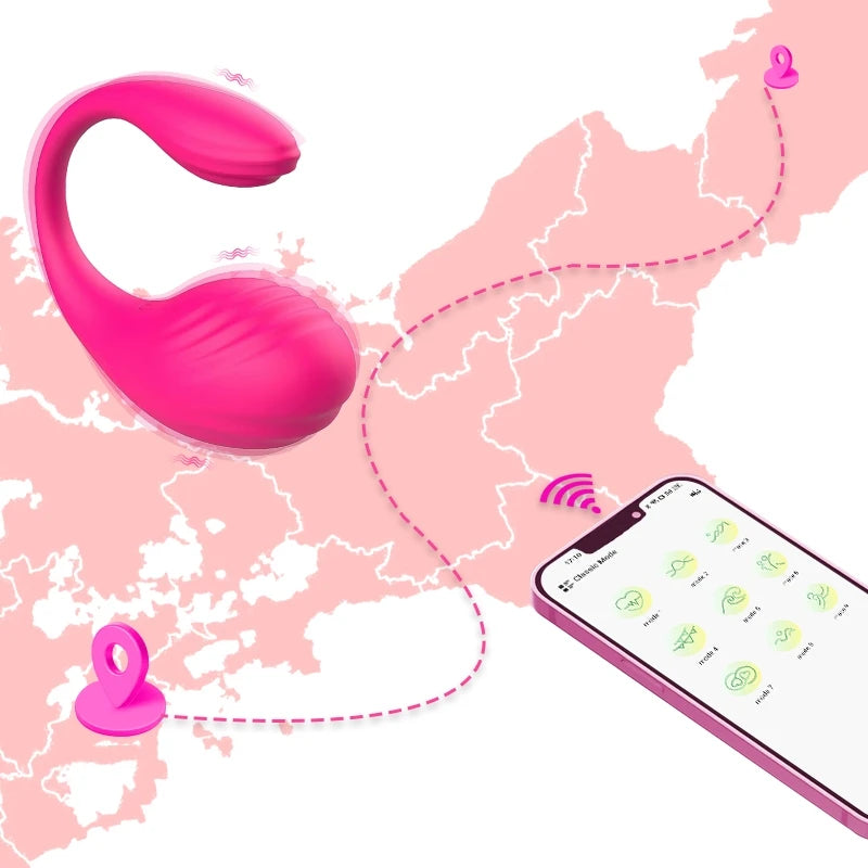 Wireless App-Controlled Vibrating Toy for Women Wearable Vibrator 9 Vibration Massager Long Distance Vagina Stimulator Sex Toy