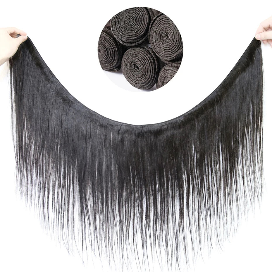 Bone straight Human Hair Bundles #1B Colored Bundles Human Hair 1/3/4 Bundle Deals Tissage Human Hair Extentions Remy Raw Hair