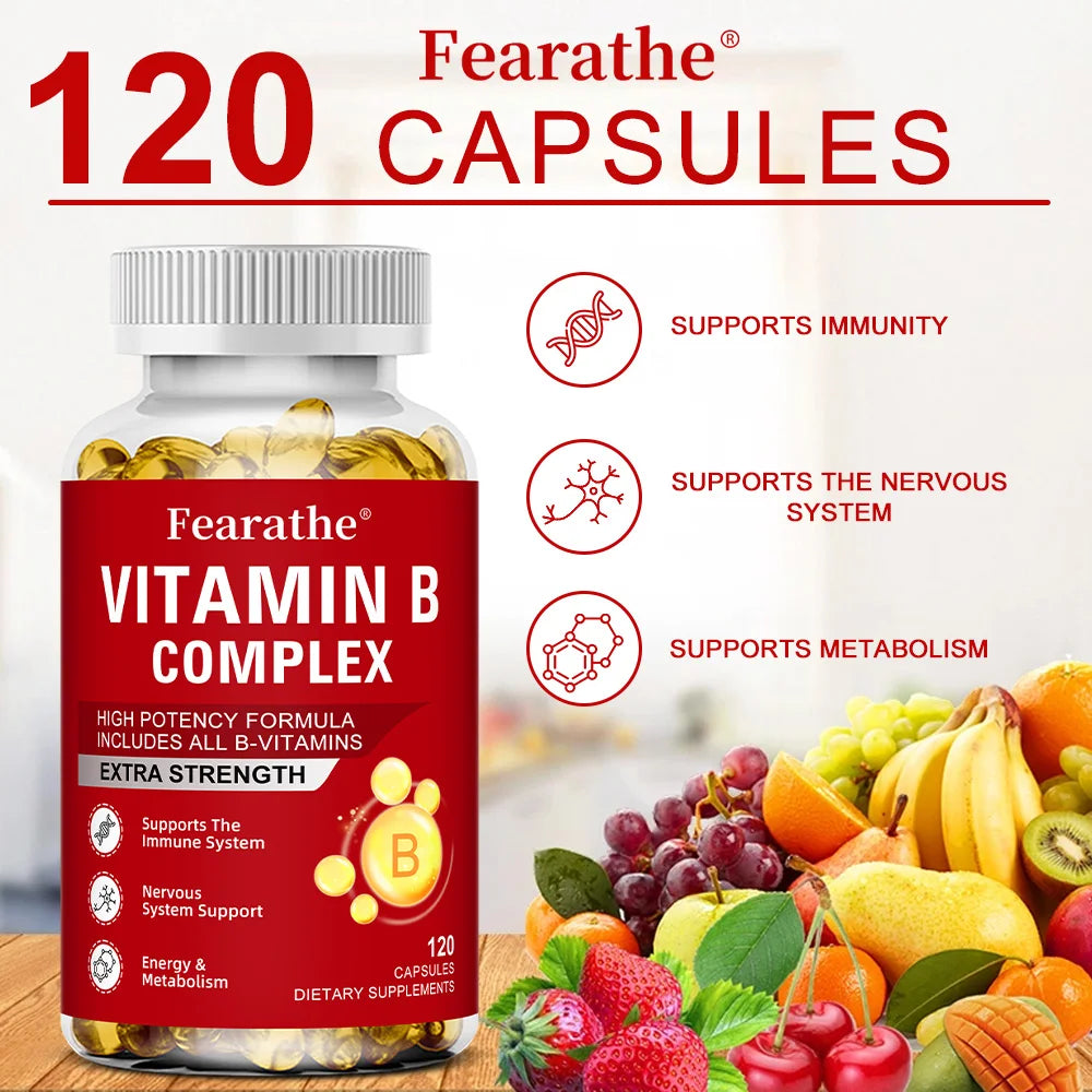 Vitamin B-Complex Vitamin Supplements (B12 B2 B3 B6 Folic Acid &Biotin), Immune & Energy Support,Immune Health