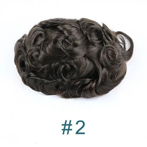 100% Human Hair 80Density Natural Hairline 0.02mm Full Skin Base Men Toupee #1B80 #60R Capillary Prosthesis System Man Hairpiece