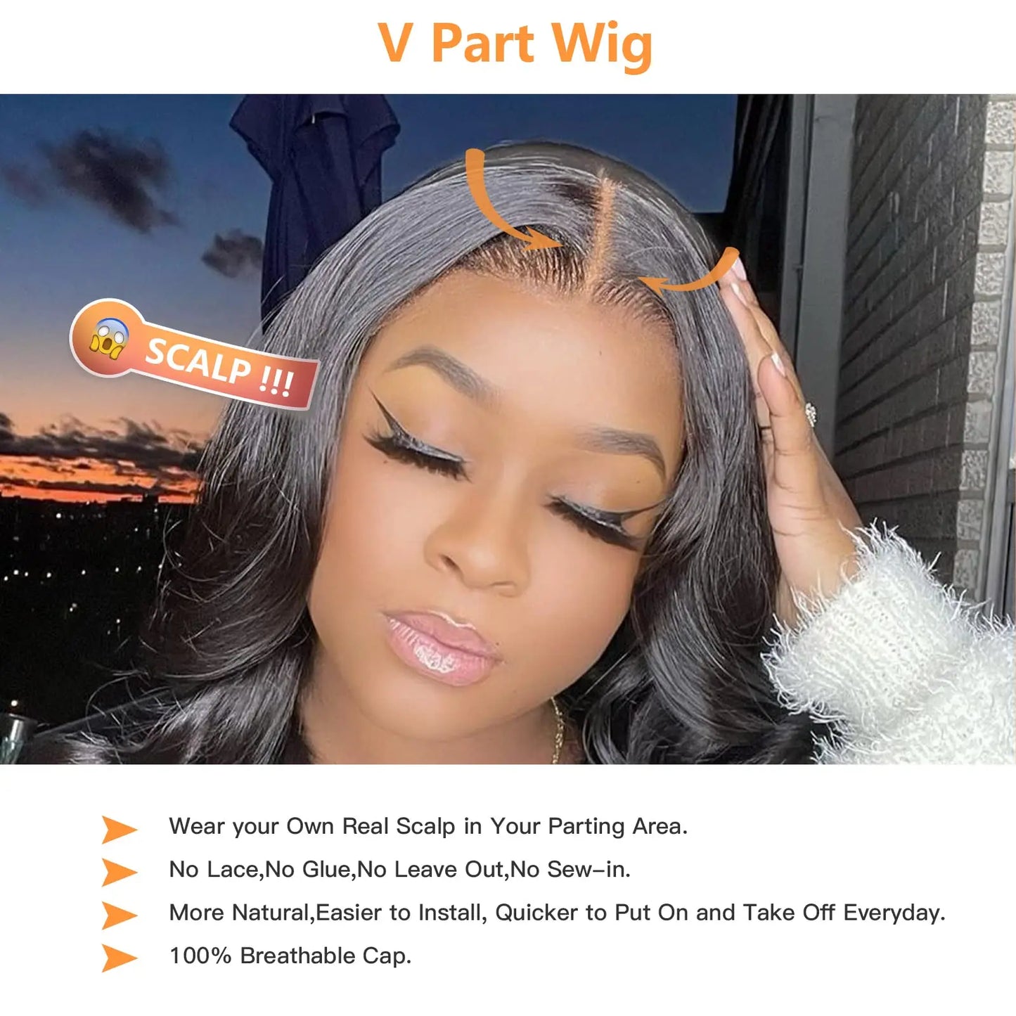 Straight V Part Wig Human Hair wigs For Women Bone Straight Brazilian Remy Hair Full Machine Made V Part Wig No Leave Out