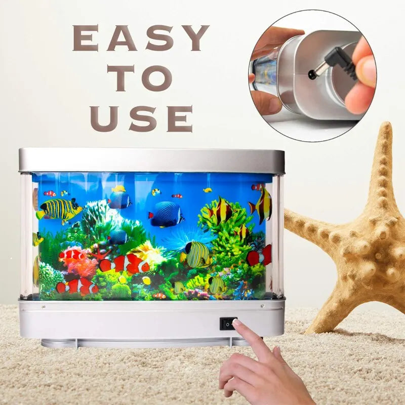 Ocean Aquarium Decorative Lamp Artificial Tropical Fish Tank Lamps Motion Night Light For Children Halloween Christmas Gift Toy
