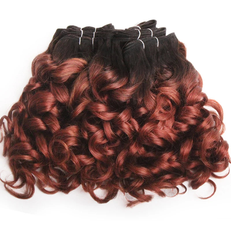 Curly Human Hair Bundles 100% Human Hair Bundles Brazilian Hair Weave Bundles 6 Pcs/Lot Color 1B/2/4/30/33/99J Curly Hair