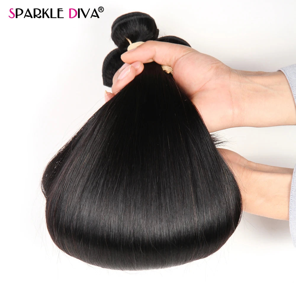 Bone Straight Human Hair Bundles 50G Extensions 100% Black 1/3/4 Pieces 8-30 Inche Brazilian Human Hair Bundle For Women