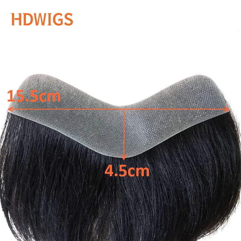 Vstyle Front Men's Capillary Prothesis Indian Human Hair Wig for Man Vloop Thin Skin Full PU Invisible Toupee Hairpiece Natural