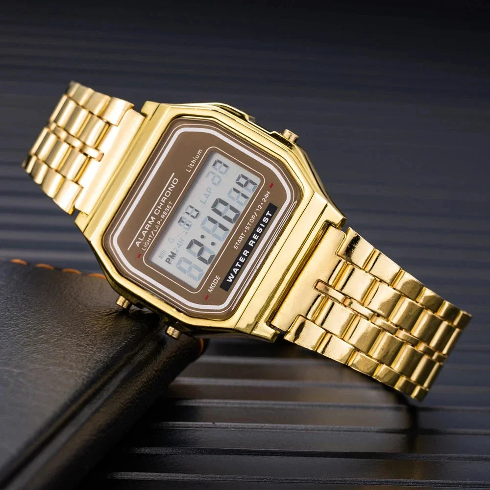 2025 Digital Watches For Men Sports Waterproof Bracelet Clock Gold Electronice LED Wristwatch Women