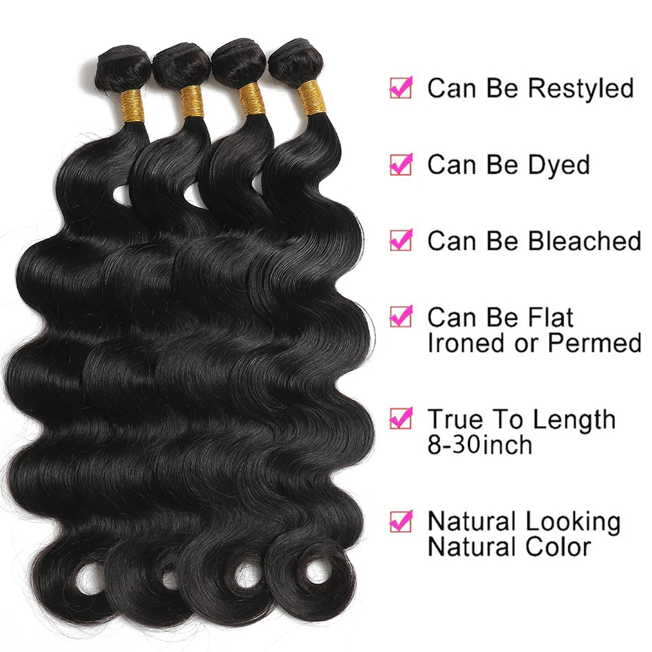 12A Raw Indian Body Wave Human Hair Bundles 100% Unprocessed Remy Hair Weave Extensions 1/3/4 pcs Wholesale Cheap Price Natural