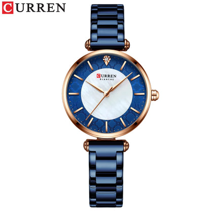 Watches Women CURREN Top Brand Fashion Thin Quartz Wristwatch with Charming Stainless Steel Bracelet часы женские наручные