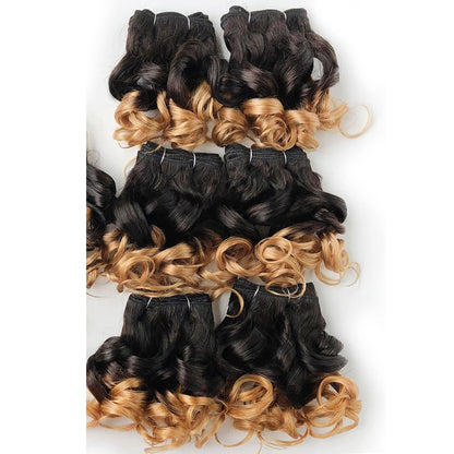 Brazilian Natural Human Hair 200g/Lot Short Curly Hair Bundles Ombre Color 1B 99J 30 27 For Women Hair Extensions Human Hair