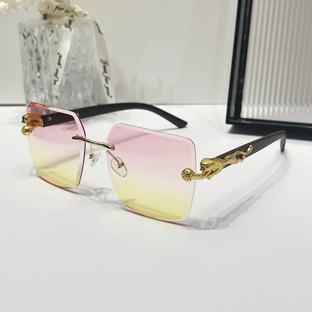 Rimless Fashion Sunglasses Trend 2024 Shades UV400 Women and Men Sun Glasses