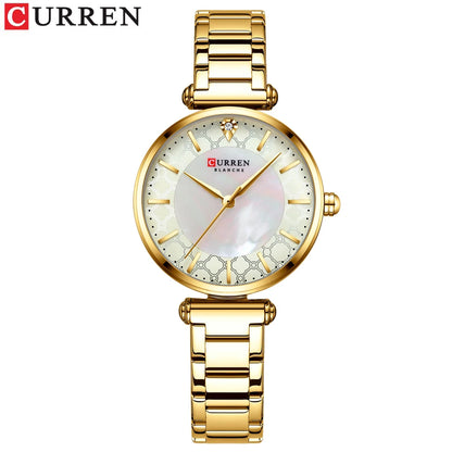 Watches Women CURREN Top Brand Fashion Thin Quartz Wristwatch with Charming Stainless Steel Bracelet часы женские наручные