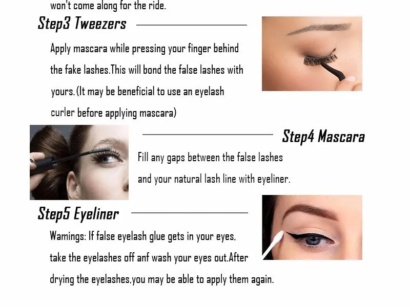 1 Pair Reusable Magnetic Lashes No Glue Needed 3D Magnetic with Clip Tweezers False Eyelash Magnetic Lash Kit Make up Eyelashes